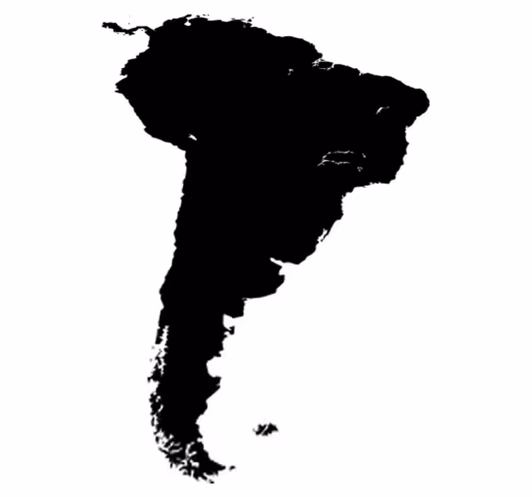 World map vinyl carpet south america outline - TenStickers