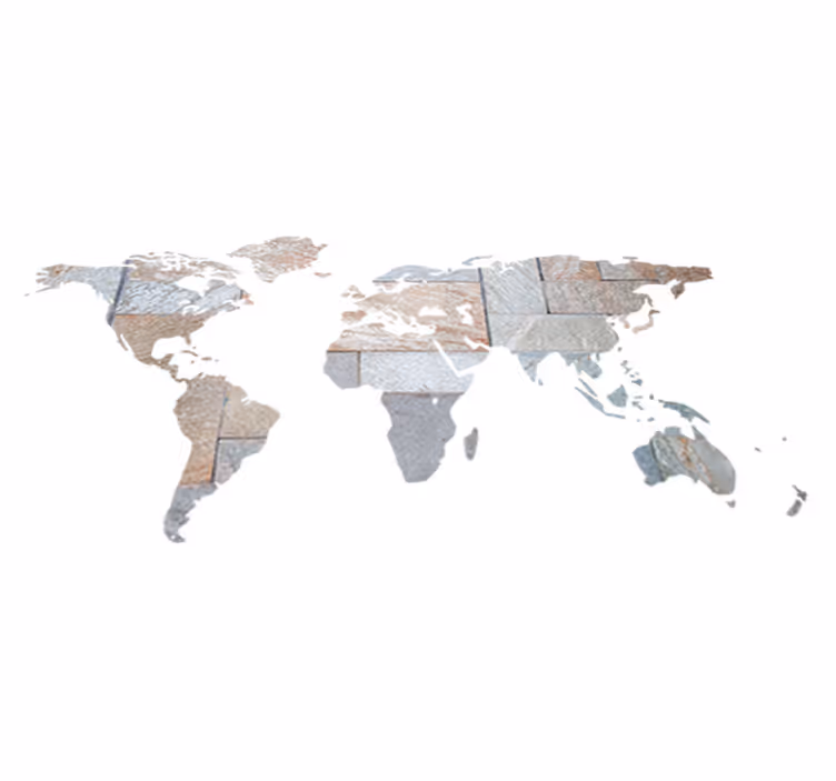Grey marble effect world map vinyl carpet - TenStickers