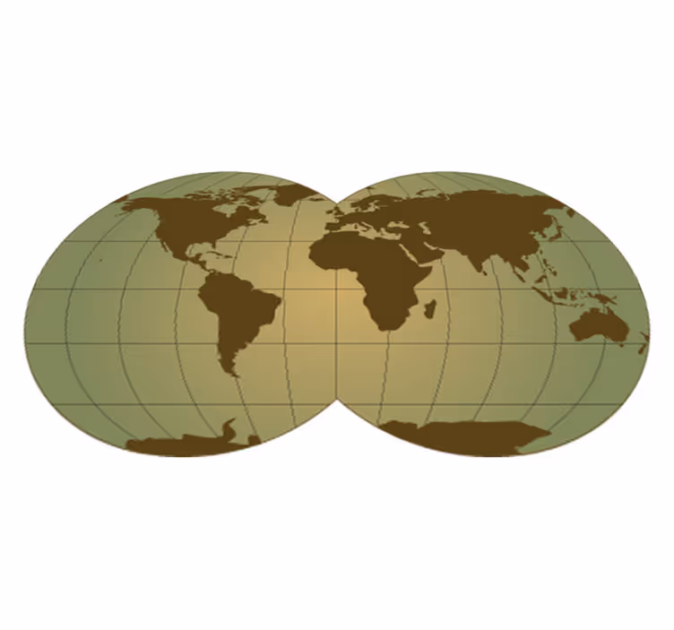 World map vinyl carpet in green sphere design - TenStickers