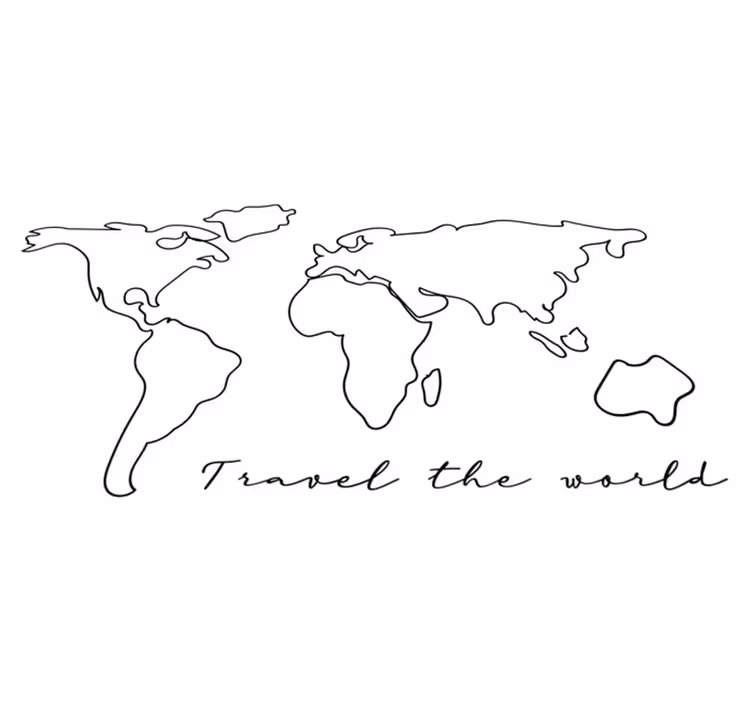 World map vinyl carpet with travel text - TenStickers