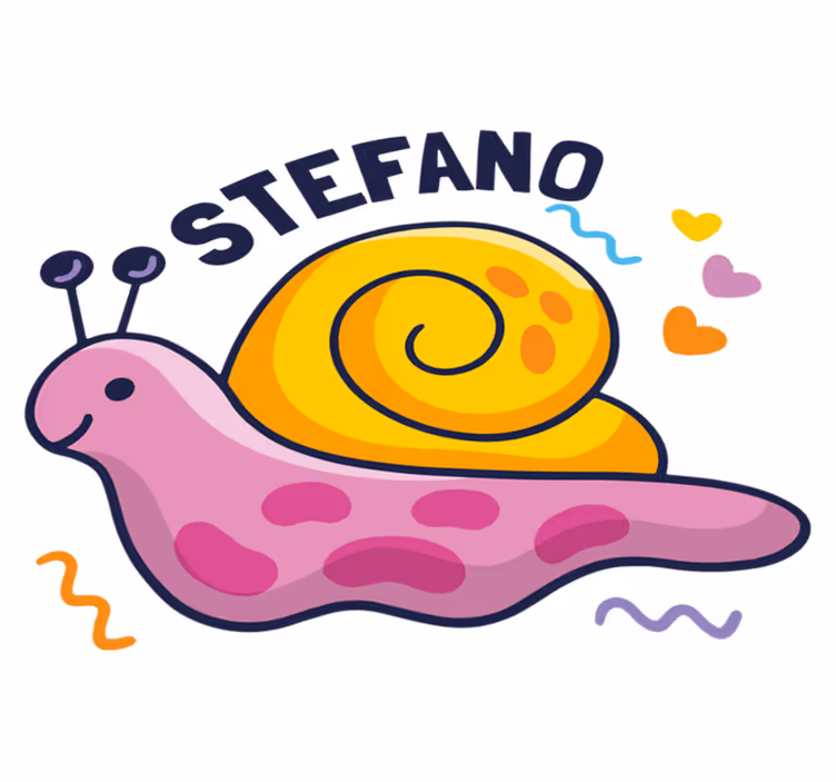 Kids vinyl carpet colorful snail personalized - TenStickers
