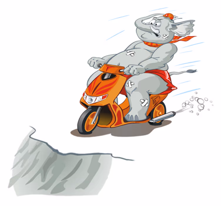 Kids vinyl carpet elephant on motorcycle - TenStickers