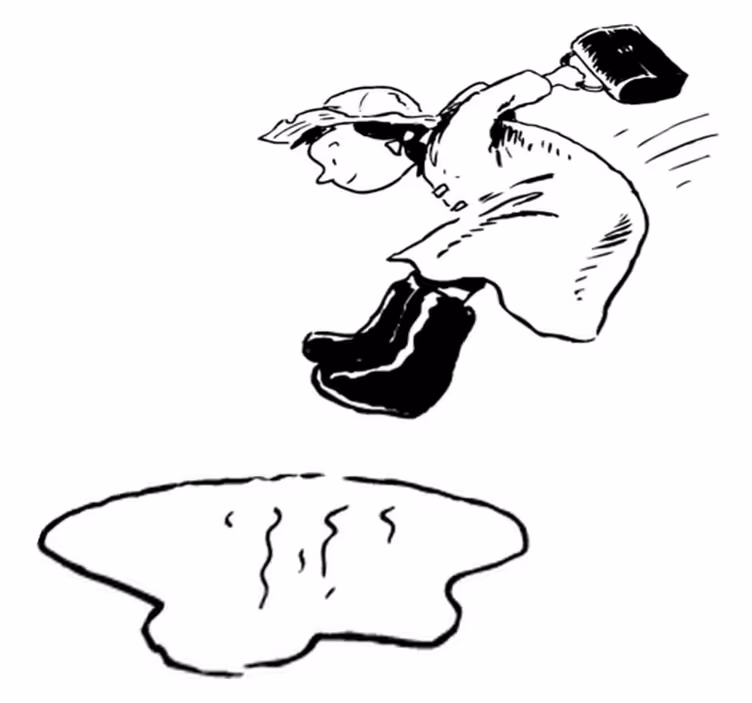 Kids vinyl carpet jumping in puddles - TenStickers