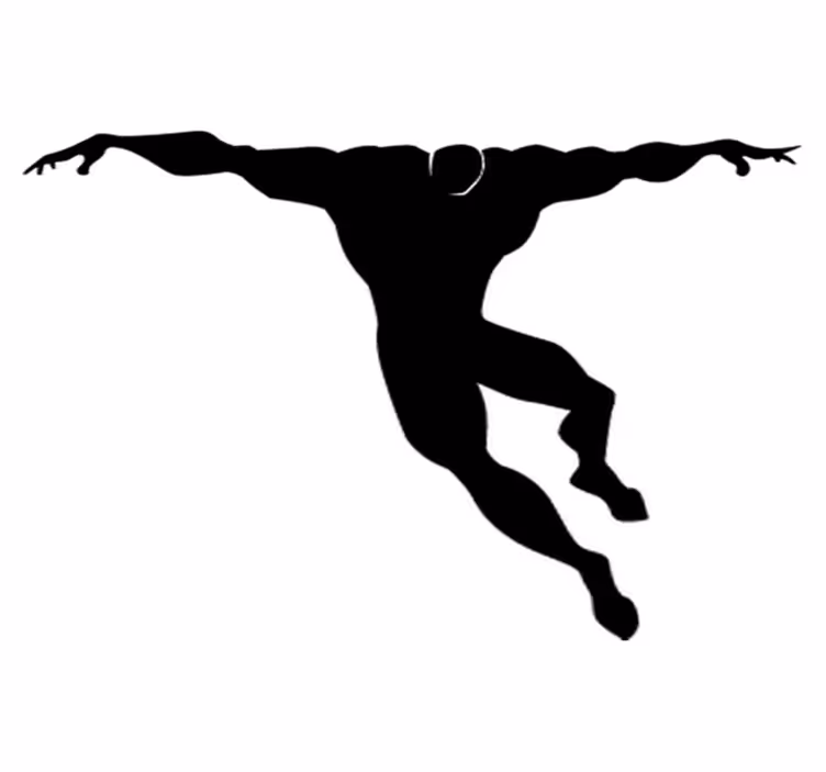 Kids vinyl carpet superhero jumping - TenStickers