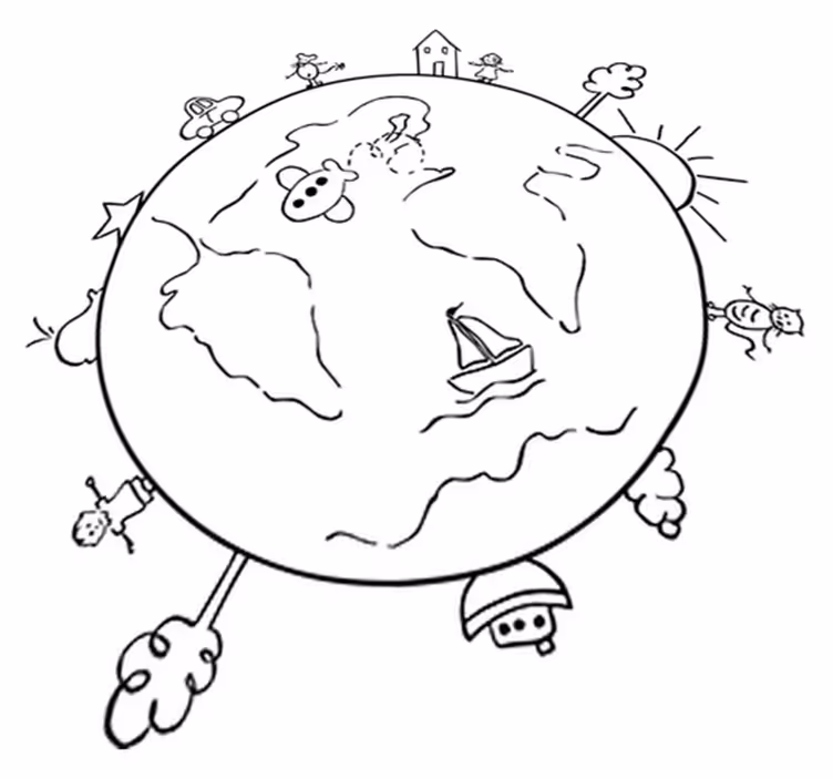 Kids vinyl carpet world map travel decor - TenStickers