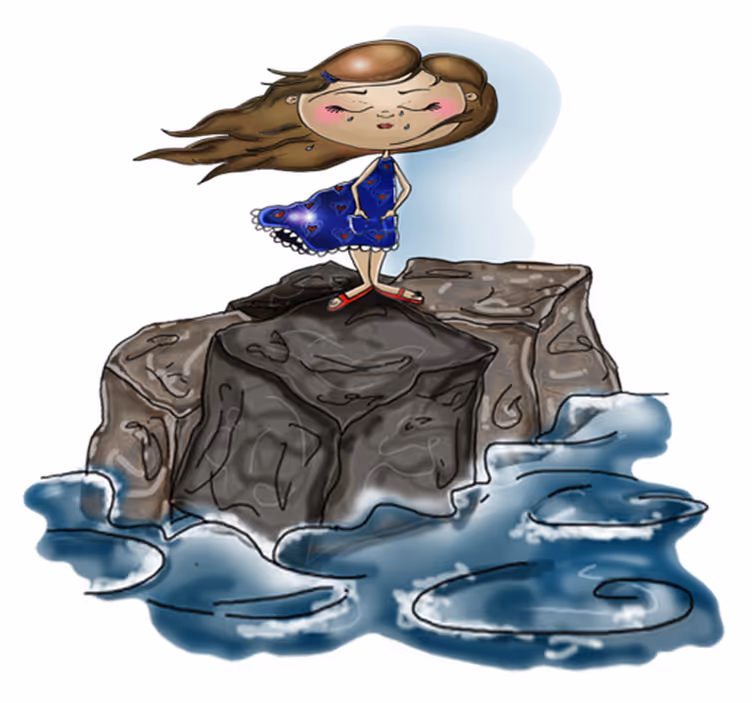 Kids vinyl carpet girl in the sea - TenStickers