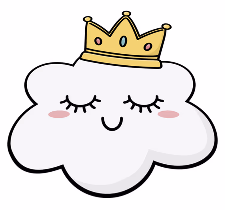Kids vinyl carpet with crowned clouds design - TenStickers