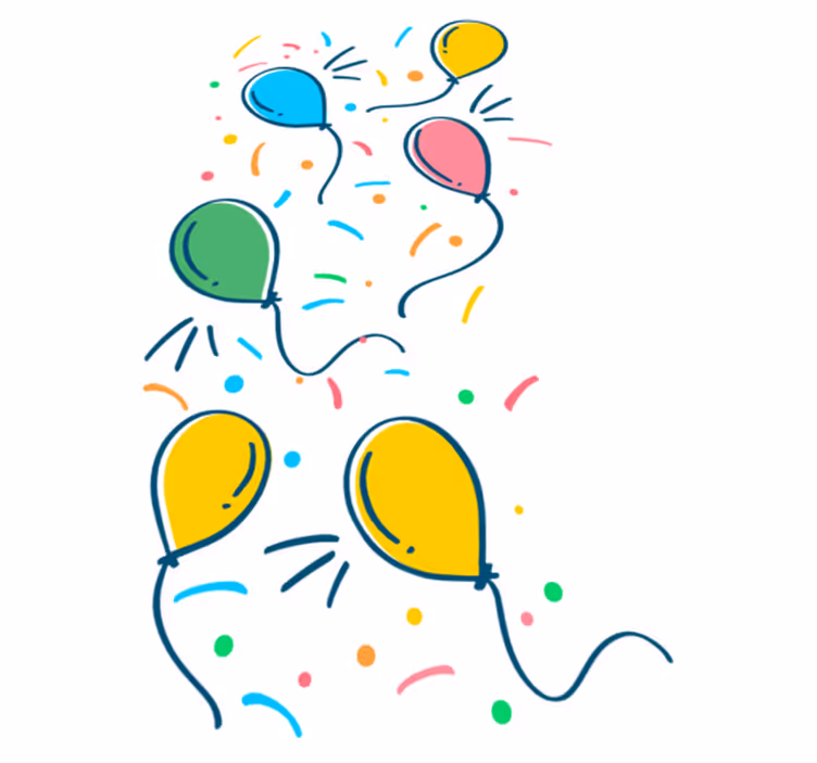 Kids vinyl carpet balloon with confetti design - TenStickers
