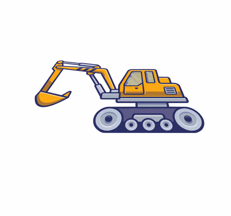Kids vinyl carpet excavator yellow design for kids - TenStickers