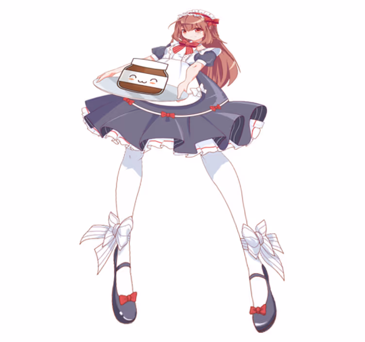 Kids vinyl carpet anime girl with nutella - TenStickers