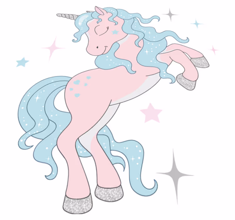 Kids vinyl carpet with glimmering unicorns pattern - TenStickers