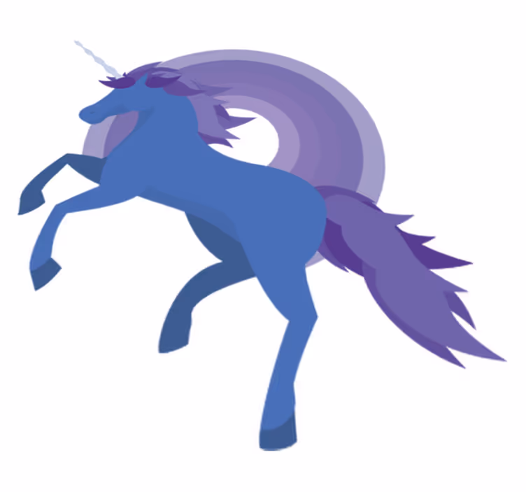 Kids vinyl carpet blue and purple unicorn design - TenStickers