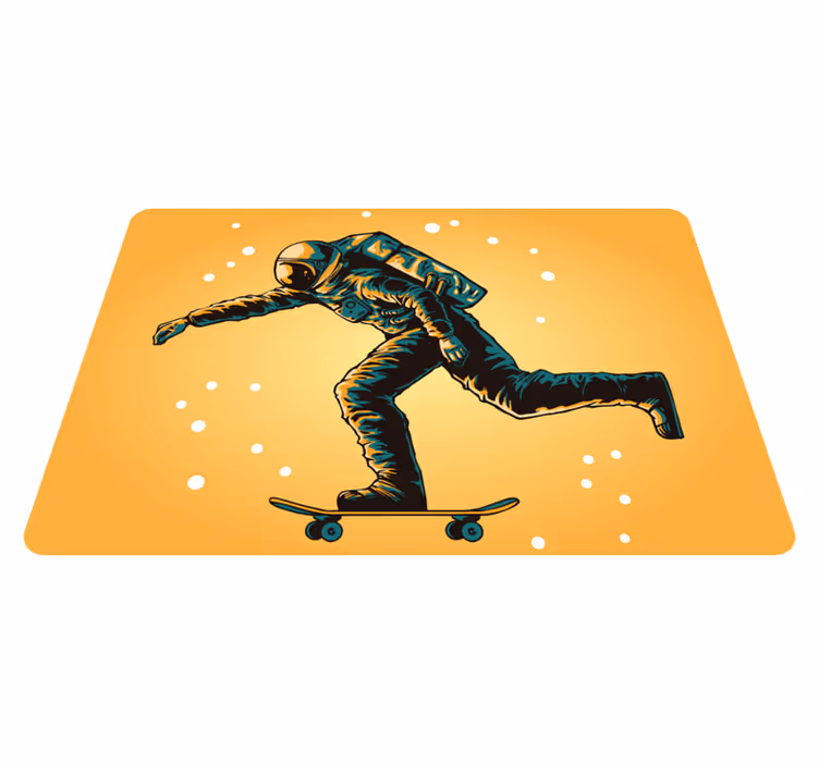 Kids vinyl carpet astronaut skateboarding design - TenStickers