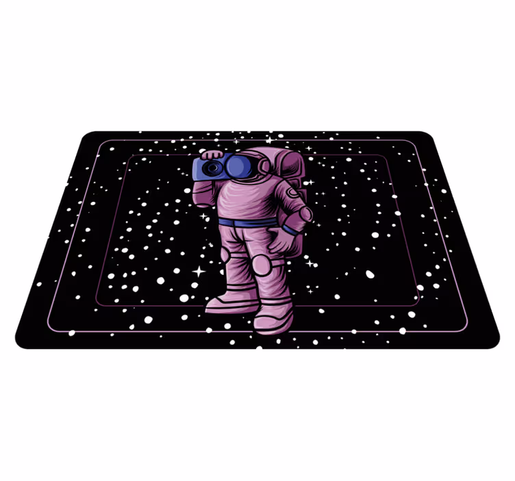 Kids vinyl carpet astronaut with radio tape - TenStickers