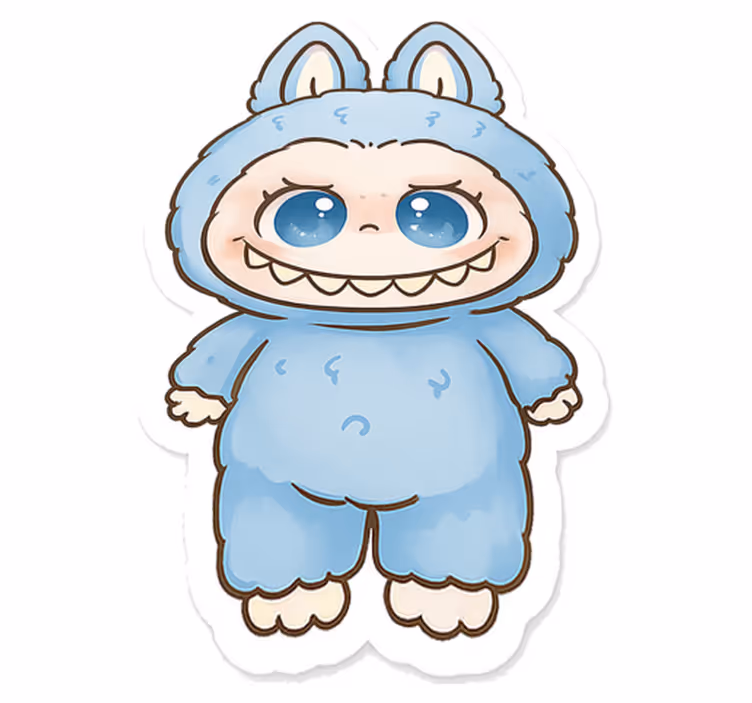 Kids vinyl carpet blue monster toy - TenStickers