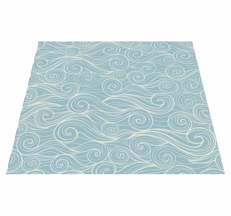 Bathroom vinyl carpet ocean wave design - TenStickers