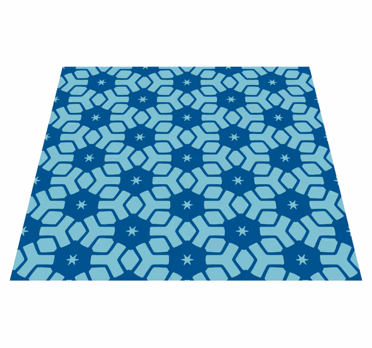 Bathroom vinyl carpet with blue tile design - TenStickers