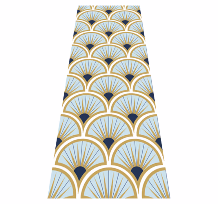 Bathroom vinyl carpet in art deco blue tones - TenStickers