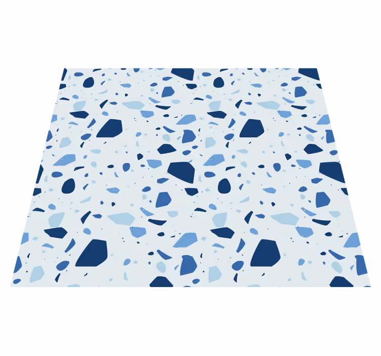 Bathroom vinyl carpet in blue terrazzo - TenStickers
