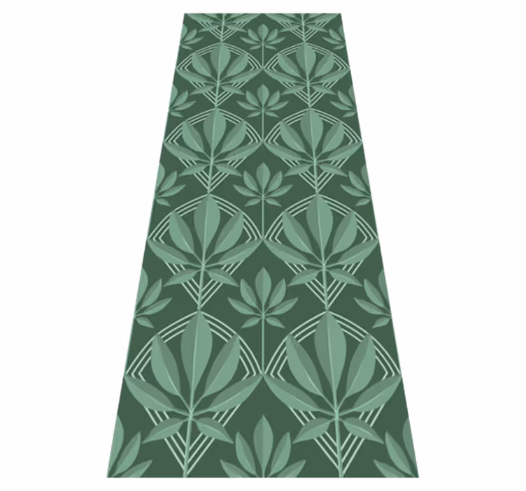 Bathroom vinyl carpet art deco small green leaves - TenStickers