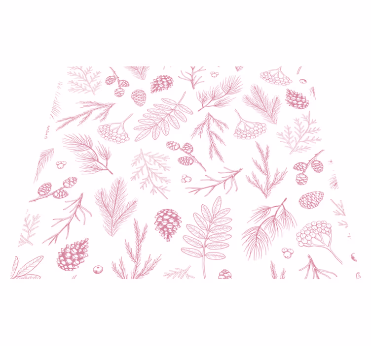 Bathroom vinyl carpet white background with pink pine - TenStickers