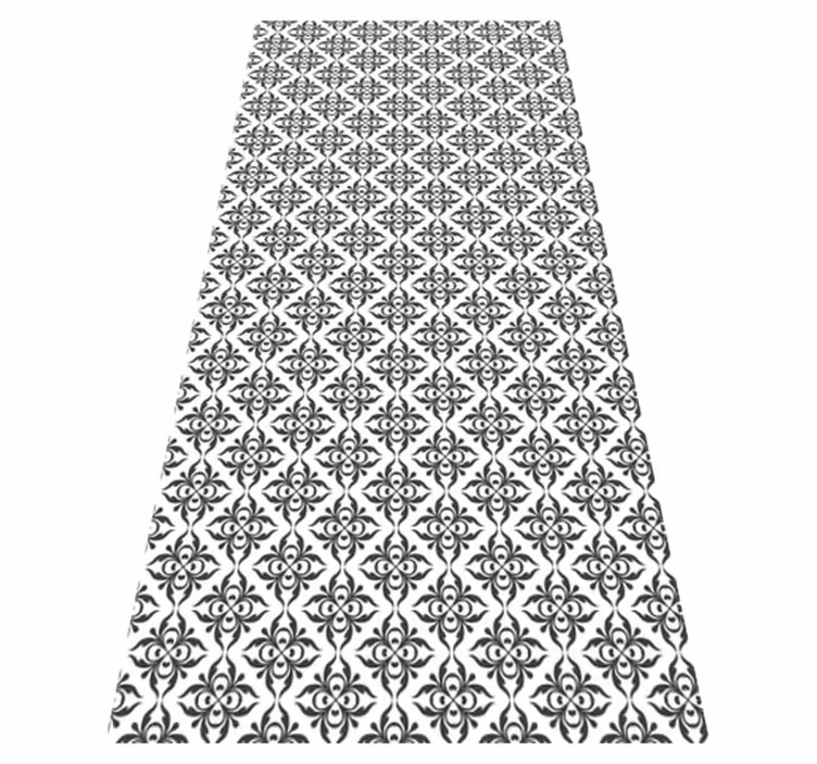 Bathroom vinyl carpet in black tile pattern - TenStickers