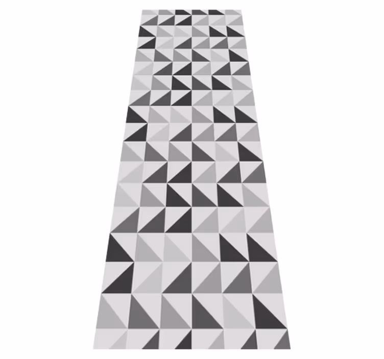 Bathroom vinyl carpet in geometric triangles - TenStickers