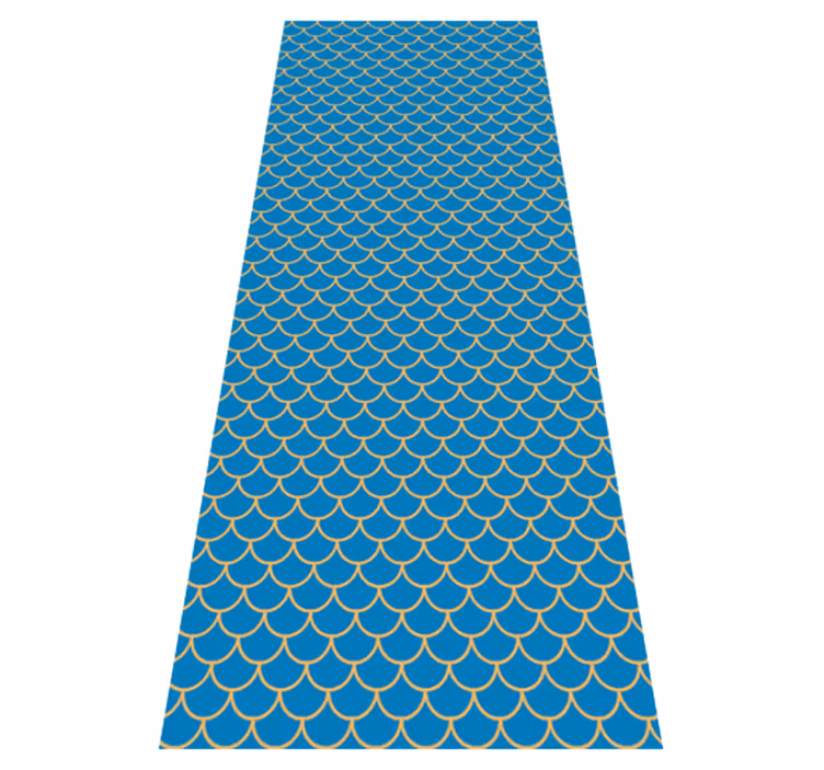 Bathroom vinyl carpet with blue fish scales pattern - TenStickers