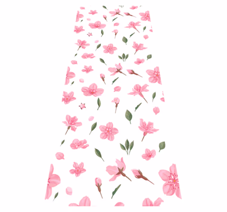 Bathroom vinyl carpet watercolor pastel pink flowers - TenStickers