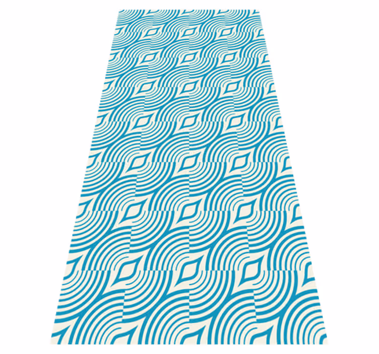 Bathroom vinyl carpet with blue sea pattern lines - TenStickers