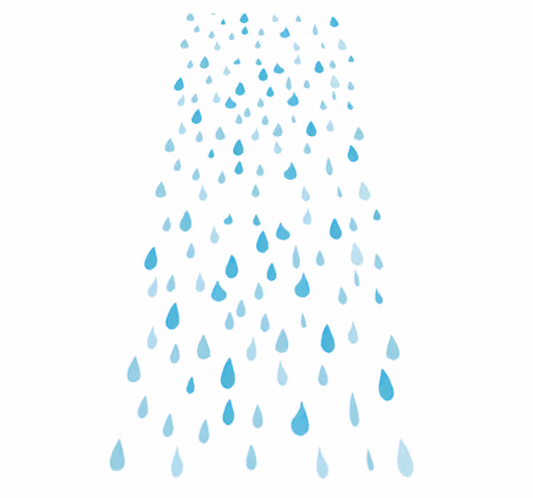 Bathroom vinyl carpet in blue watercolor drops - TenStickers