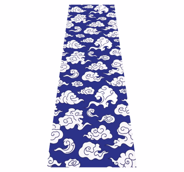 Bathroom vinyl carpet with white clouds on blue - TenStickers