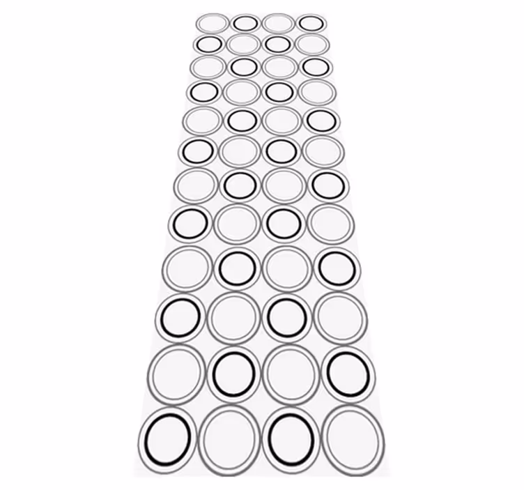 Bathroom vinyl carpet with black and grey circles pattern - TenStickers
