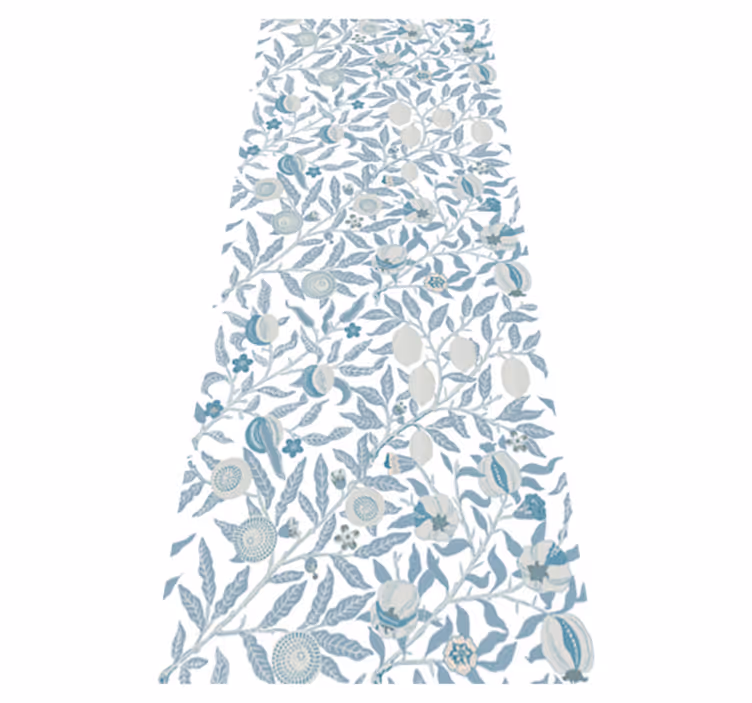 Bathroom vinyl carpet in blue flowers victorian style - TenStickers
