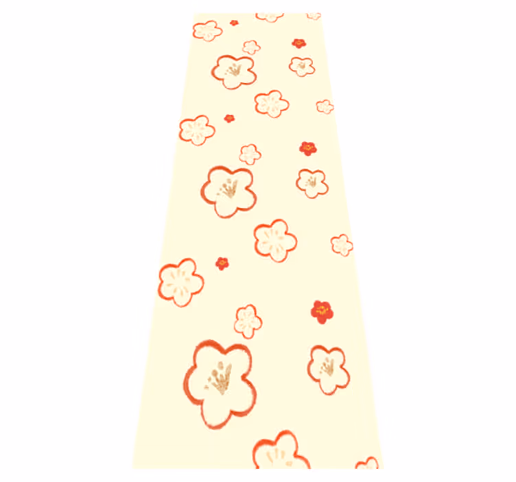 Bathroom vinyl carpet with red and cream daphne pattern - TenStickers