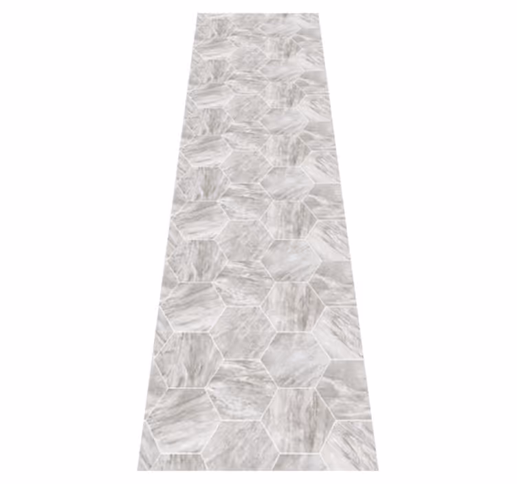 Bathroom vinyl carpet in gold marble hexagonal pattern - TenStickers