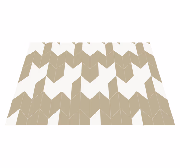 Bathroom vinyl carpet with white and beige pattern - TenStickers