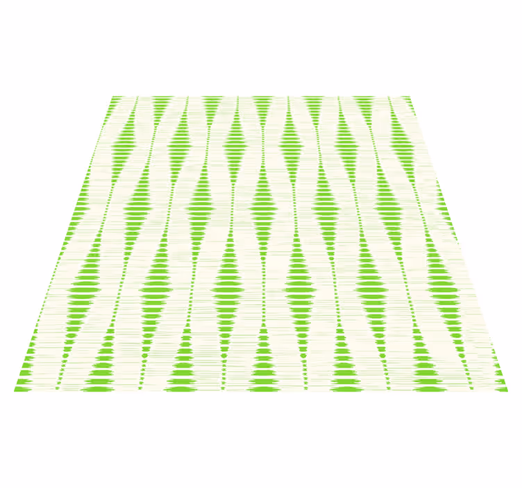 Geometric vinyl carpet in green rabaul ikat - TenStickers