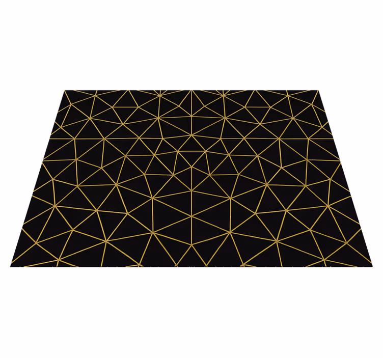 Geometric vinyl carpet midnight gold design - TenStickers