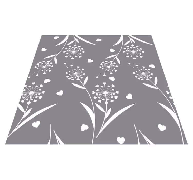 Bathroom vinyl carpet white dandelions design - TenStickers