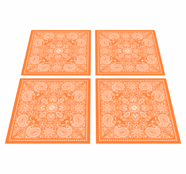 Bathroom vinyl carpet paisley tile design - TenStickers