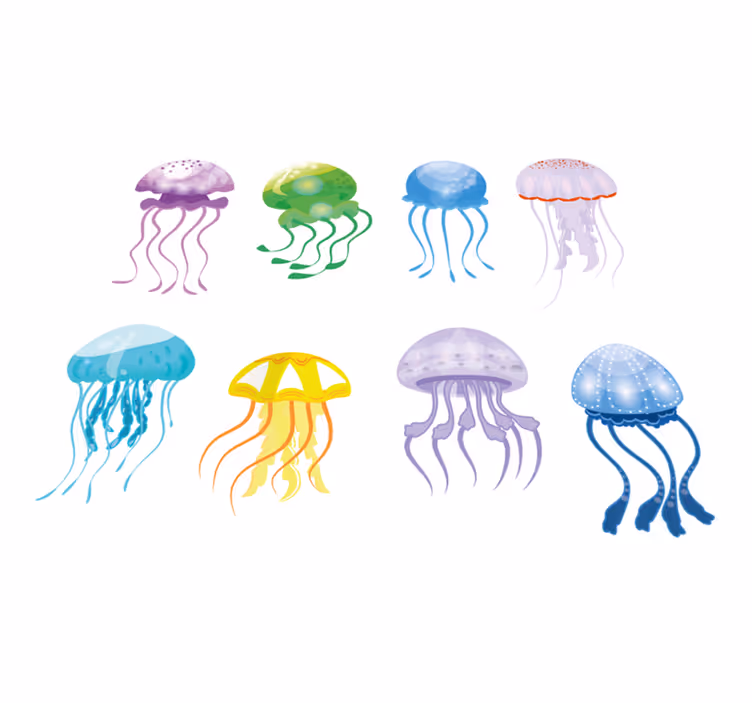 Jellyfish colours bathroom vinyl carpet - TenStickers
