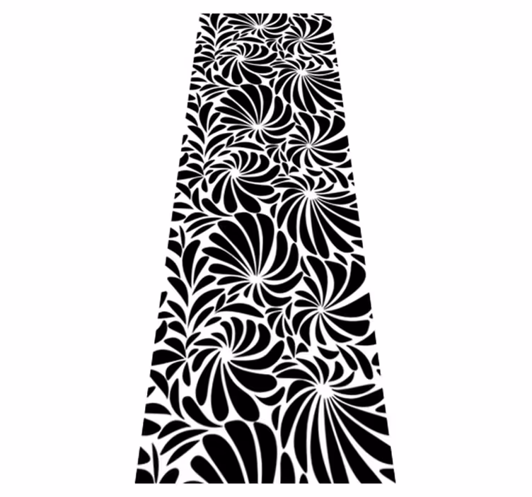 Bathroom vinyl carpet white leaves - TenStickers