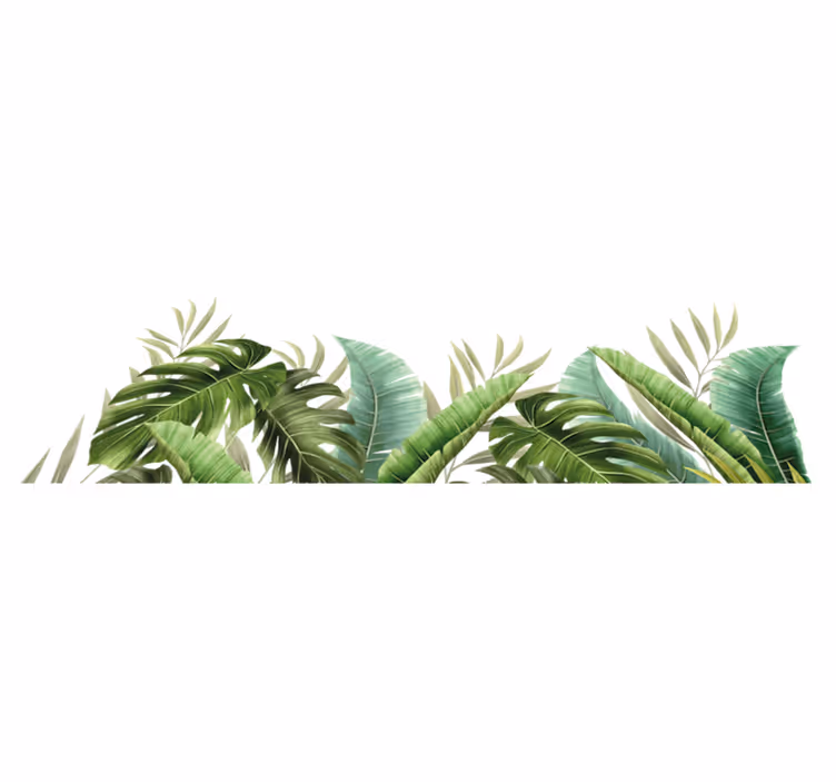 Bathroom vinyl carpet with tropical foliage design - TenStickers