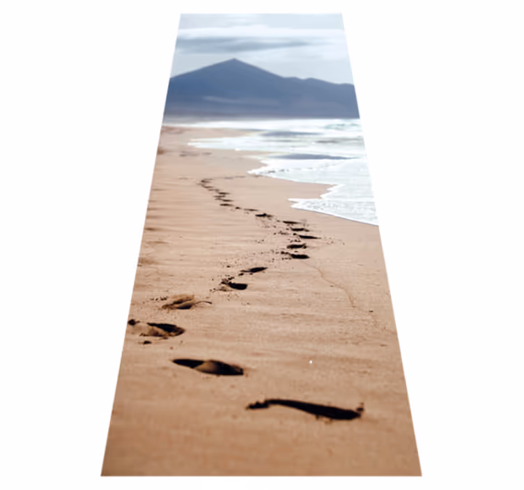 Bathroom vinyl carpet beach footprint design - TenStickers