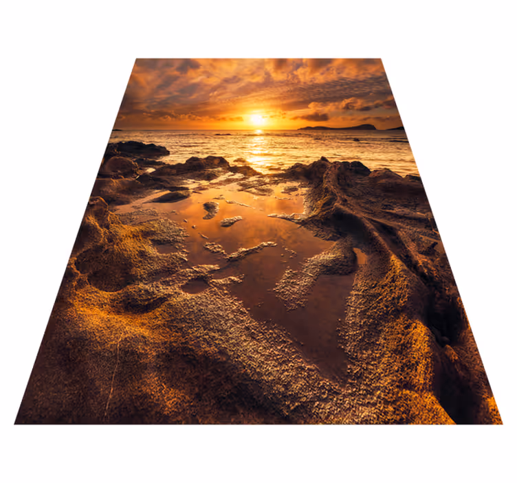 Bathroom vinyl carpet cloudy sunset landscape - TenStickers