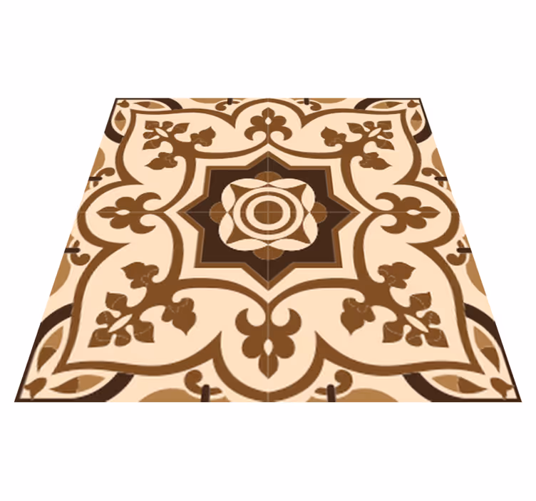 Bathroom vinyl carpet with brown spanish tile pattern - TenStickers