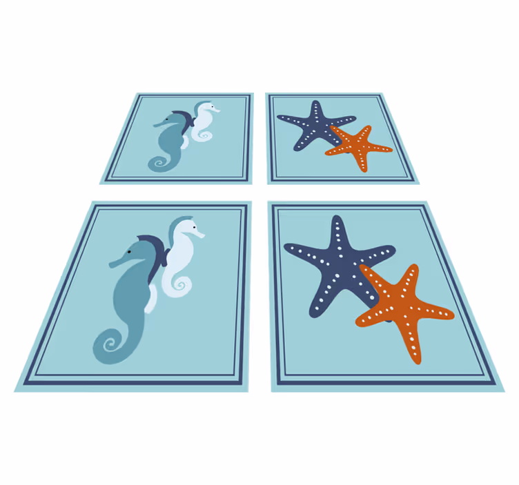 Bathroom vinyl carpet in marine style design - TenStickers