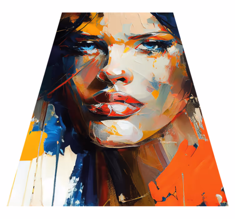 Colorful face painting bathroom vinyl carpet - TenStickers