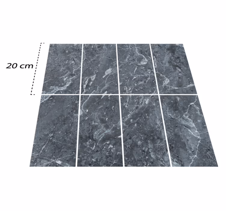 Bathroom vinyl carpet gray marble tiles - TenStickers